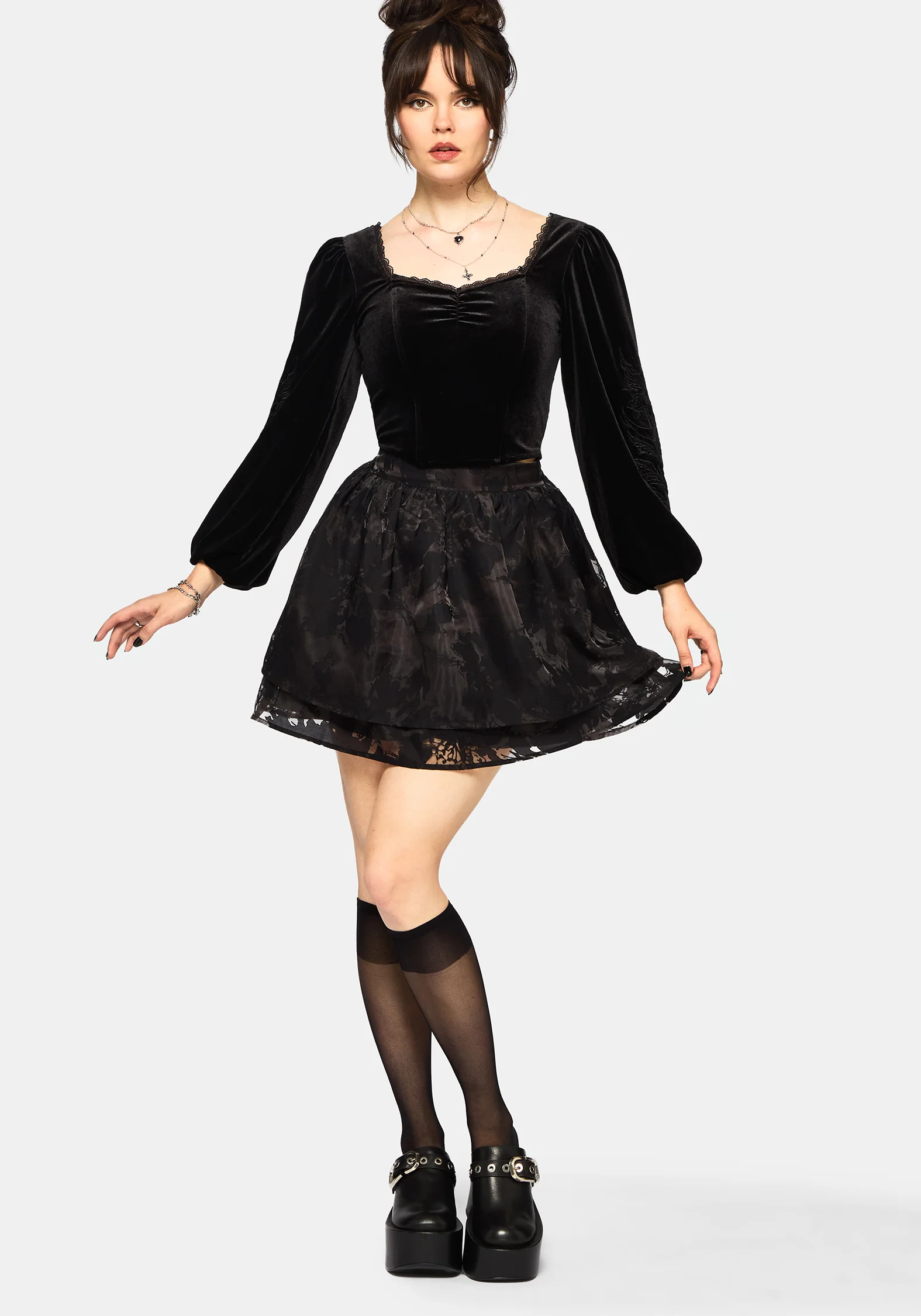 Spectre Layered Contrast Lining Mini Skirt - Image 6