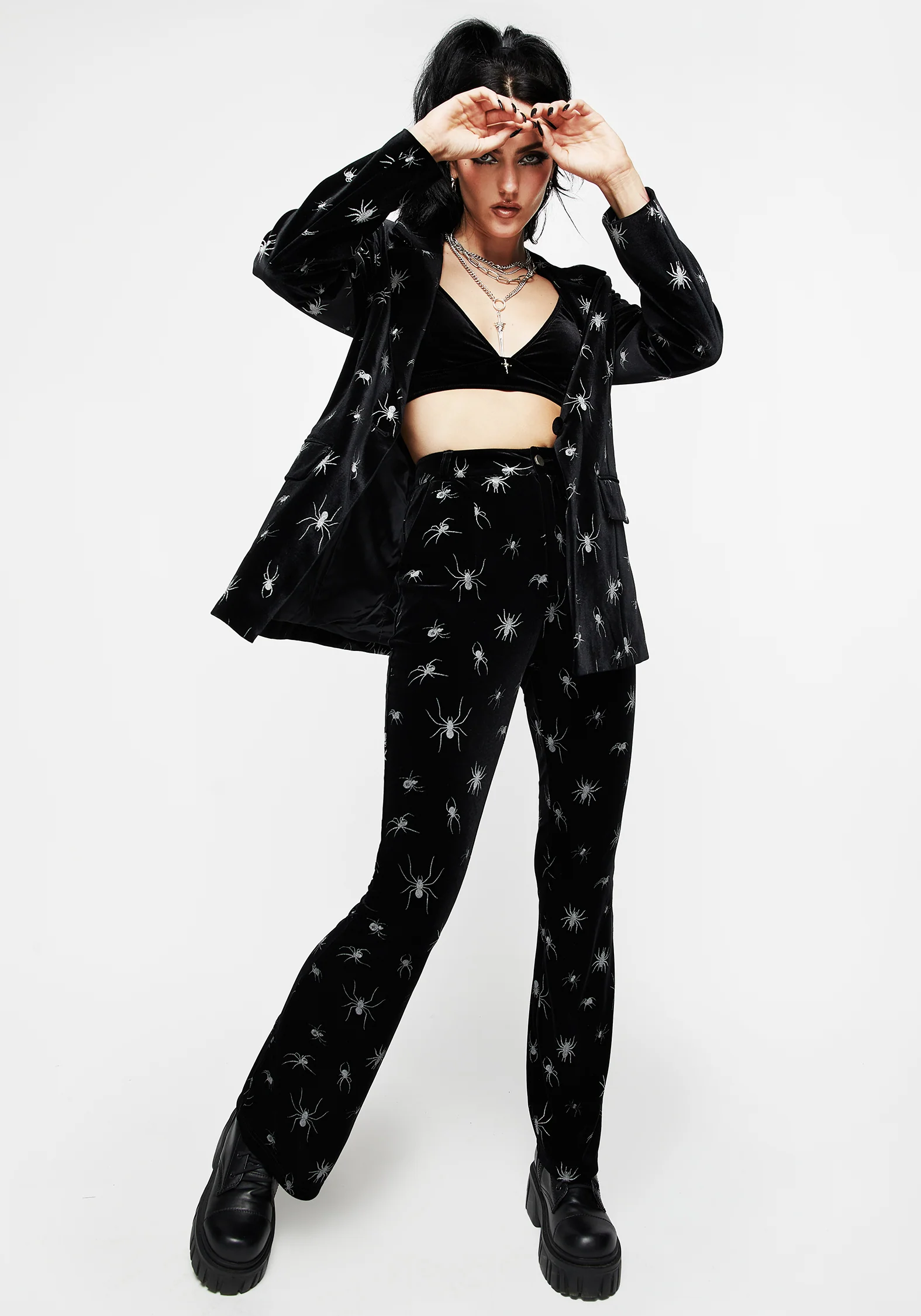 Spiro Foil Print Velour Blazer - Image 2