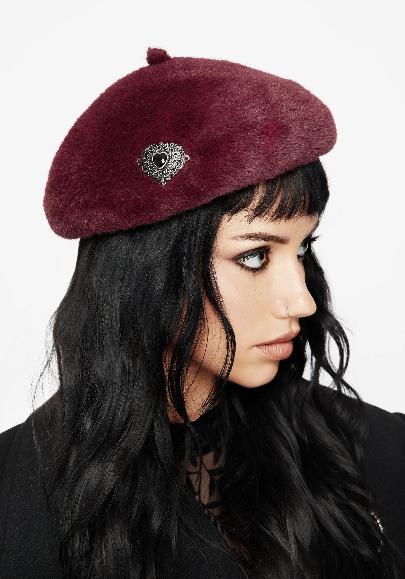 Stella Heart Brooch Beret - Image 4