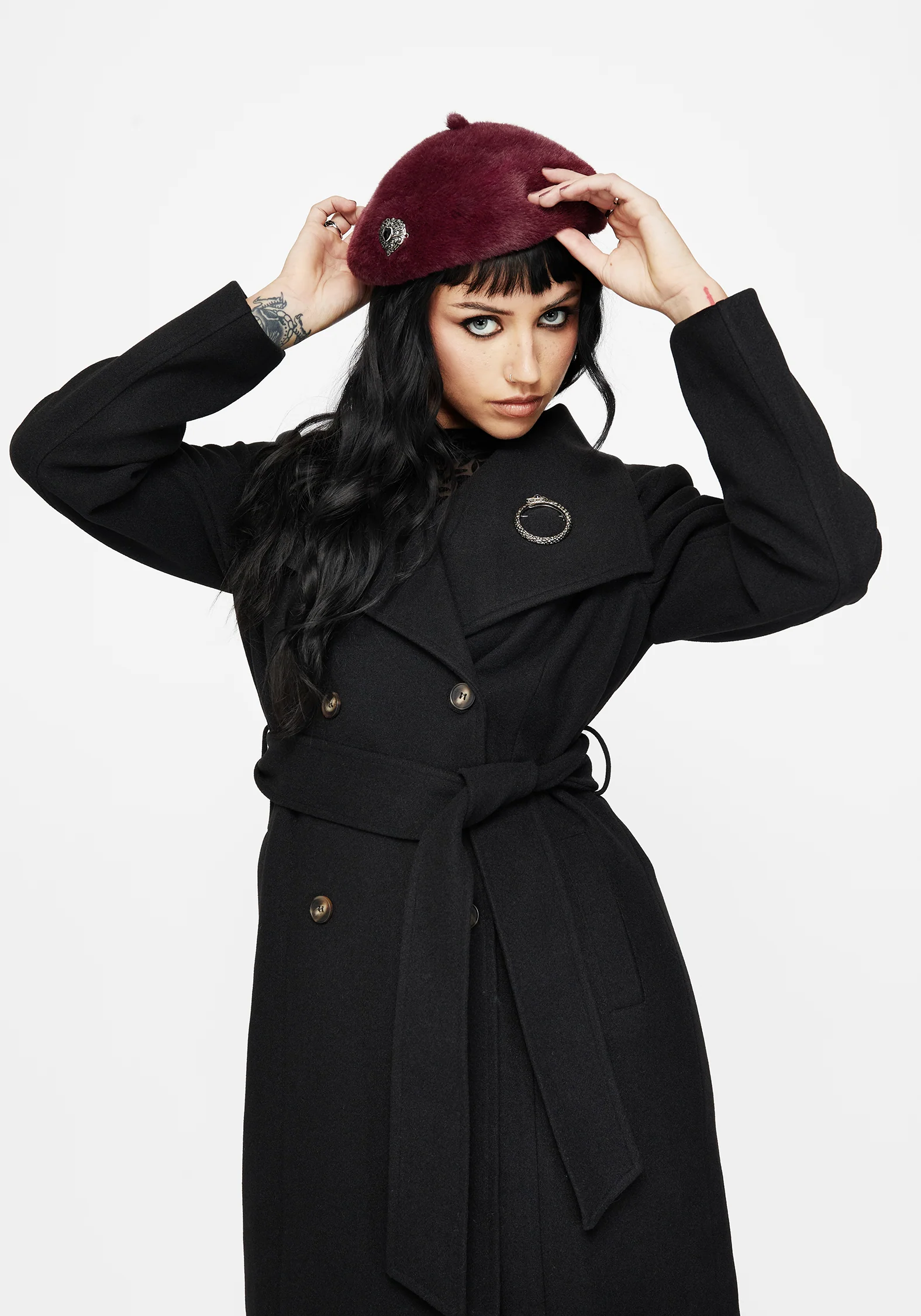 Stella Heart Brooch Beret - Image 5