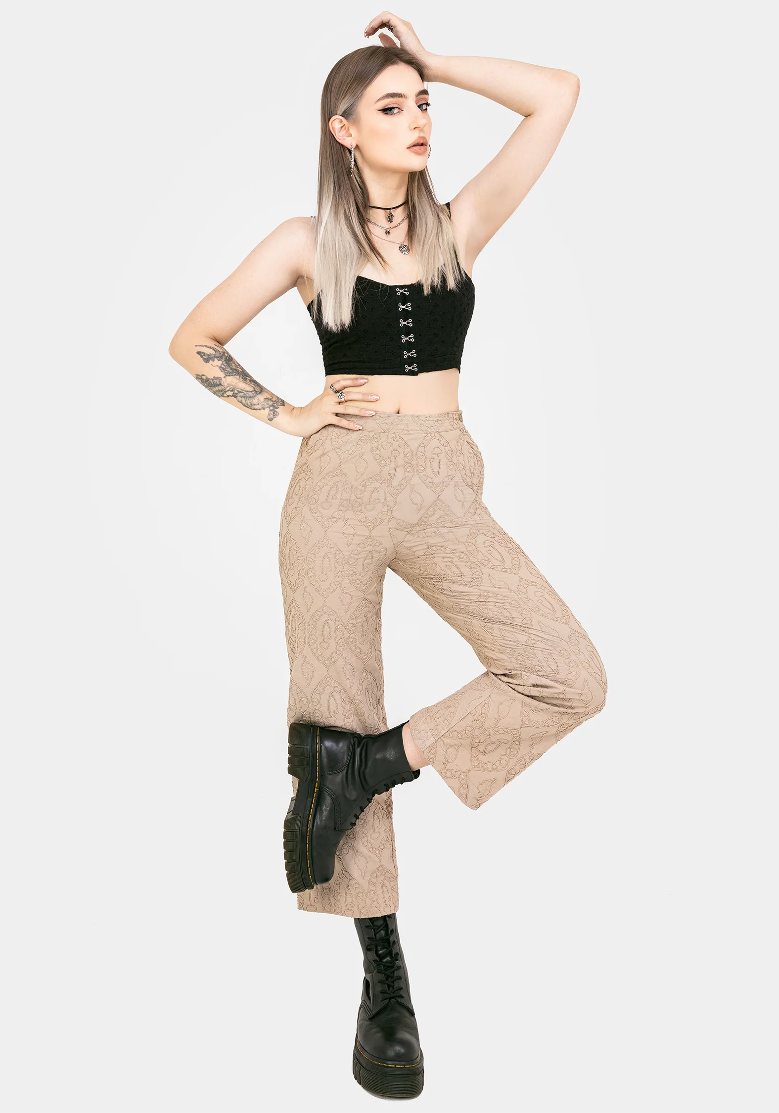 Suma Cotton Textured Pull On Tapered Trouser - Image 5