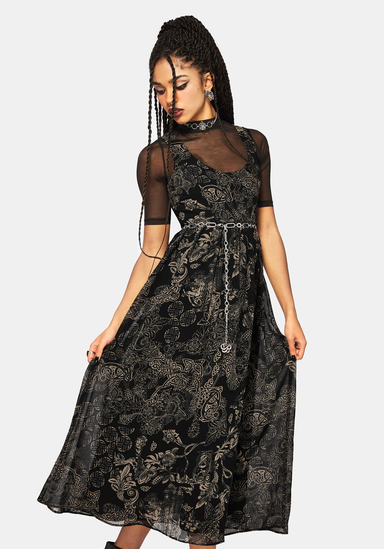 Surge Celtic Print Cami Midaxi Dress - Image 4