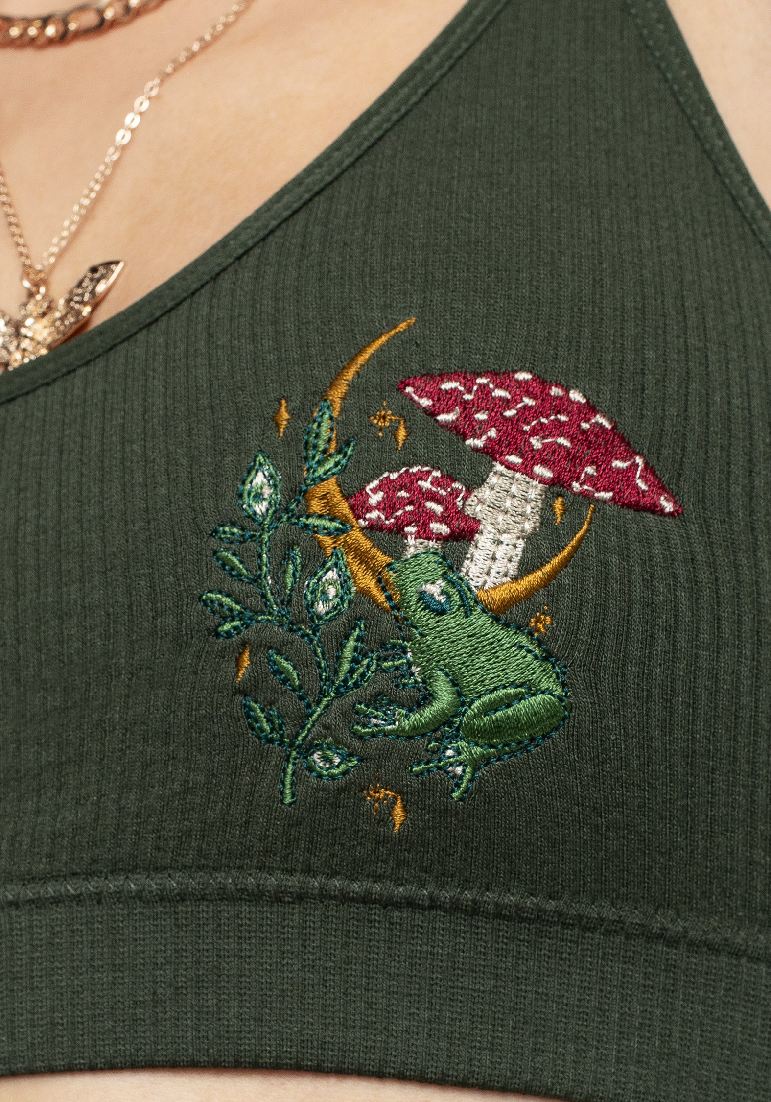 Swamplife Seamless Embroidered Rib Bralet - Image 2