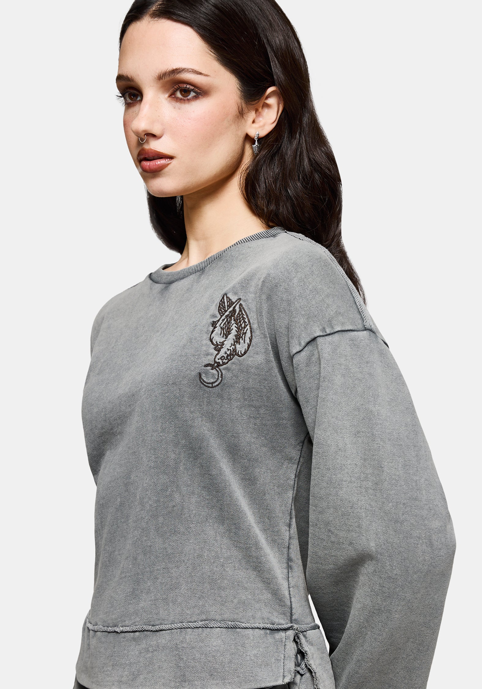 Sylph Fallen Dove Embroidered Sweatshirt - Image 4