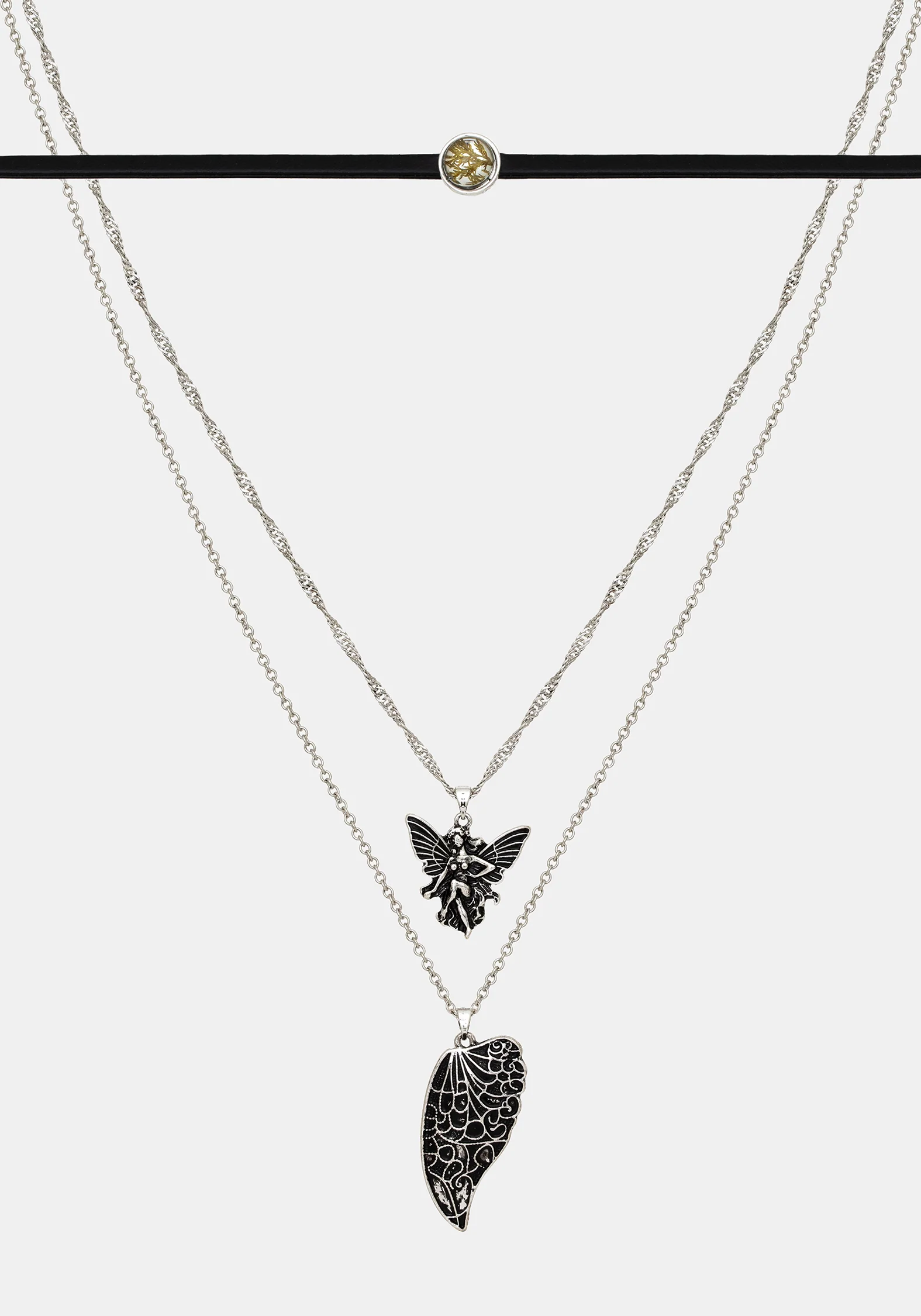 Sylvaine Fairy Trapped Flower Layered Necklace - Image 4