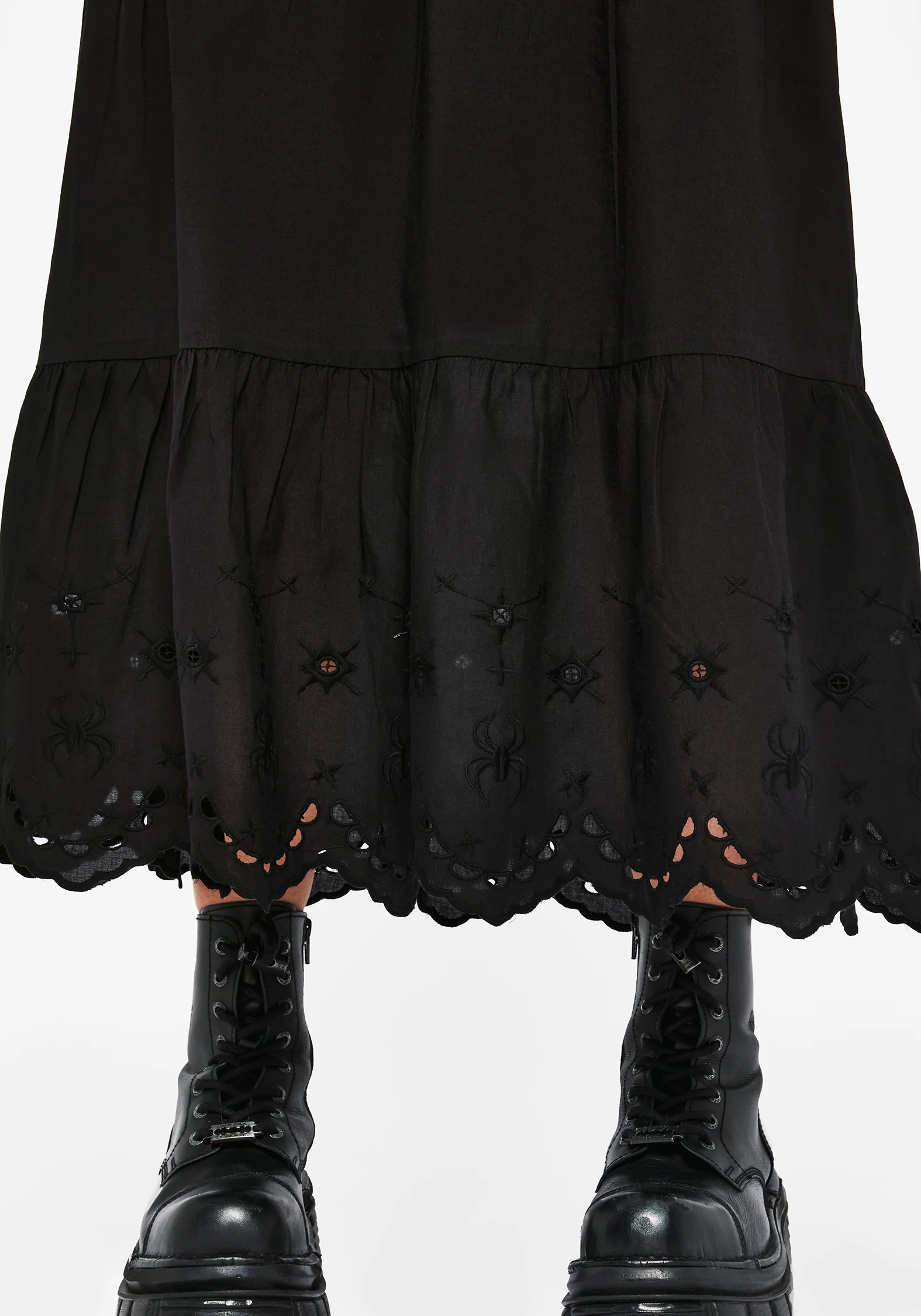 Synthweb Cotton Broderie Hem Midaxi Dress - Image 6