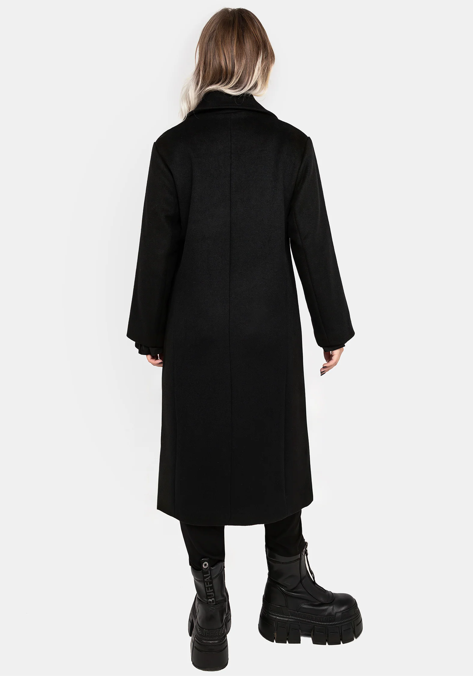 Theia Double Breasted Longline Wool Blend Coat - Image 3