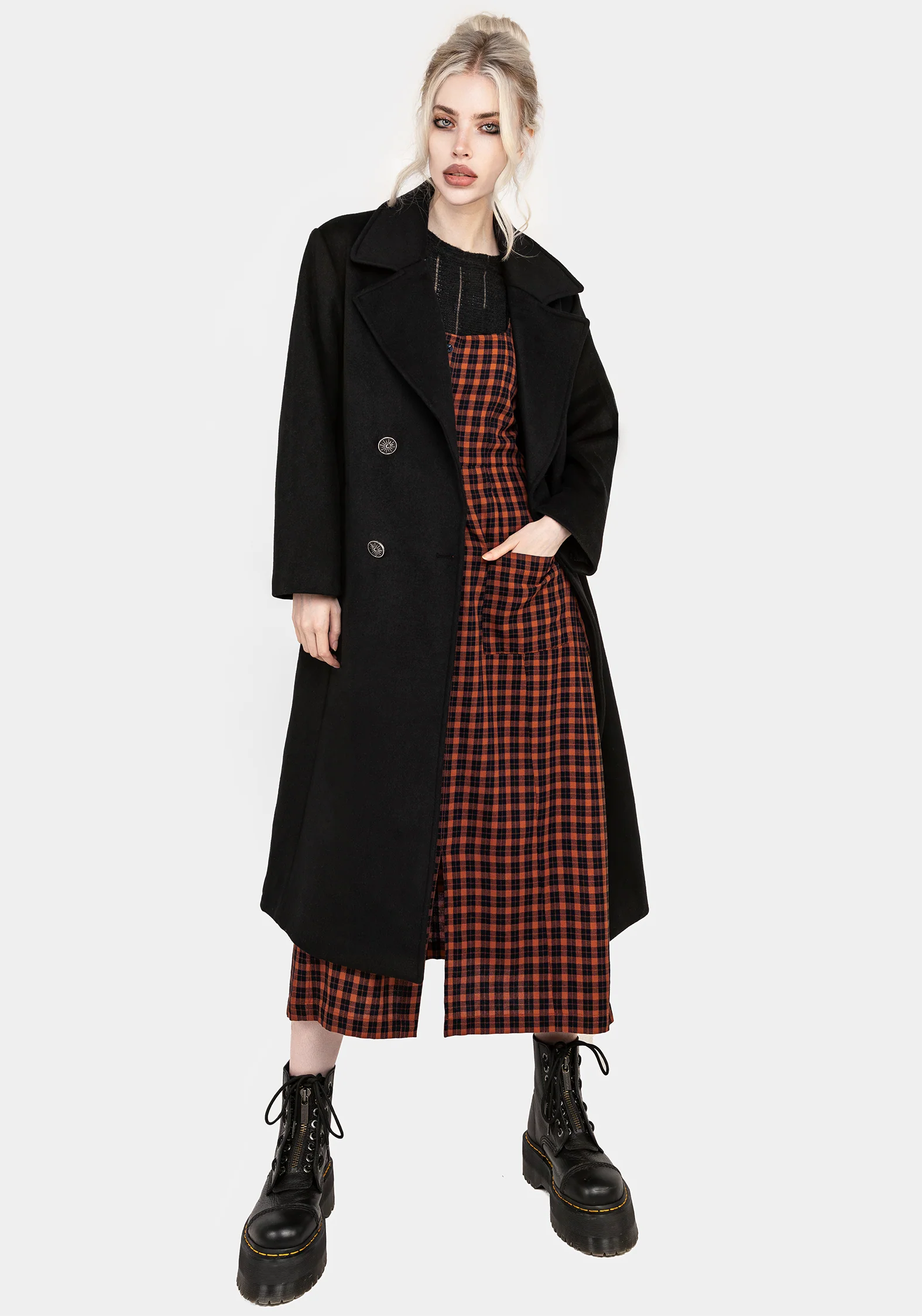 Theia Double Breasted Longline Wool Blend Coat - Image 8