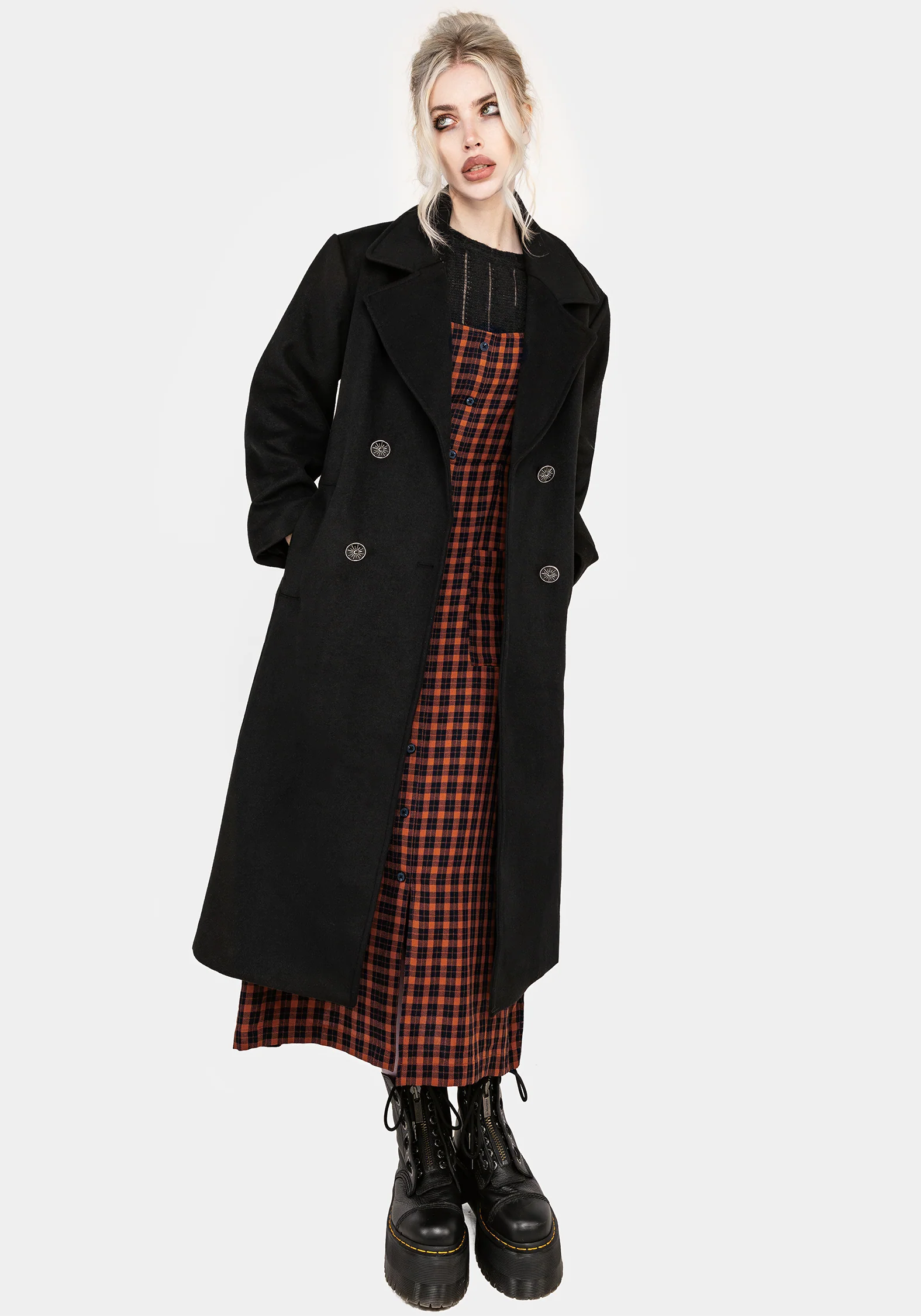 Theia Double Breasted Longline Wool Blend Coat - Image 9