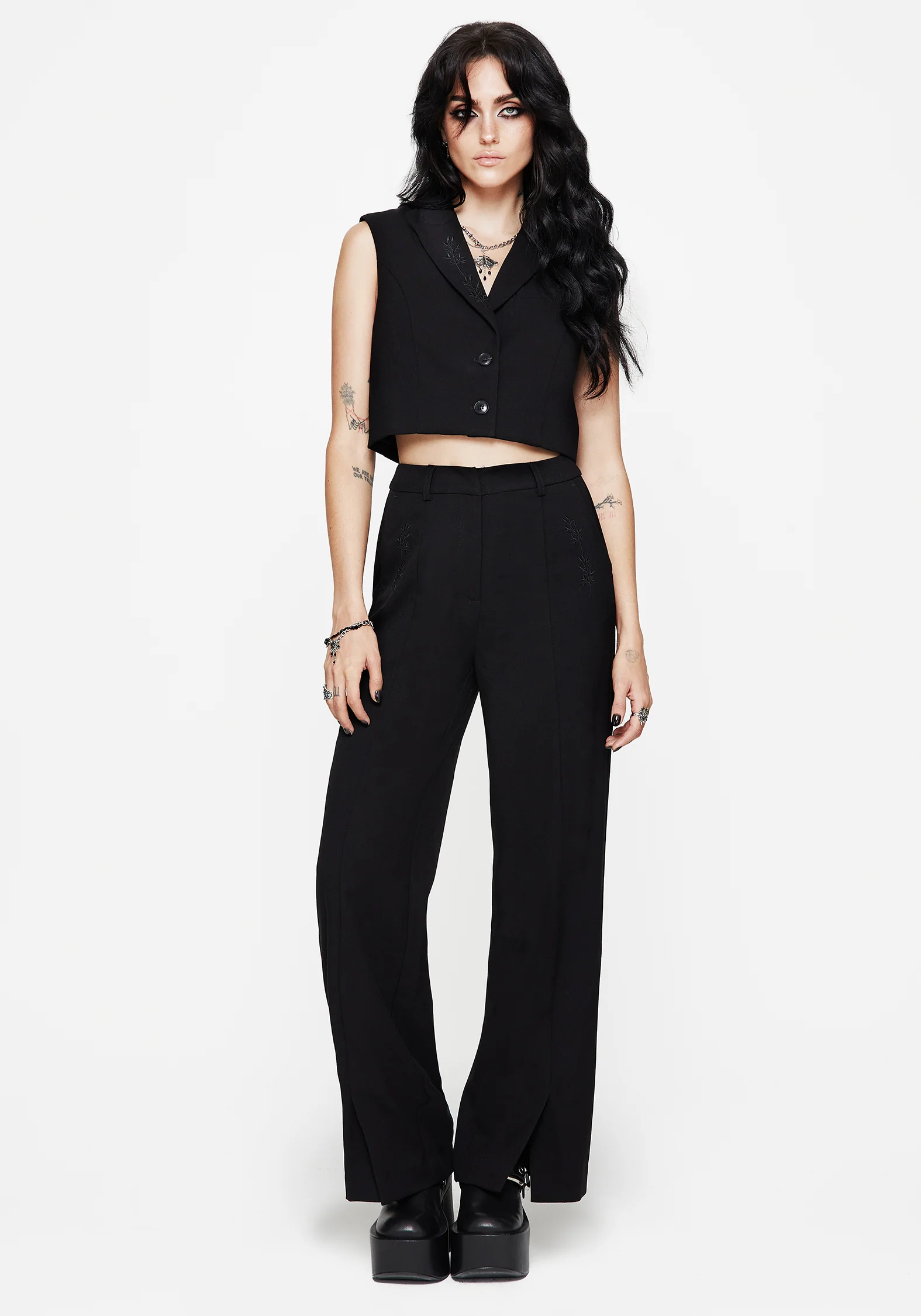 Thora Embroidered Crop Waistcoat - Image 6