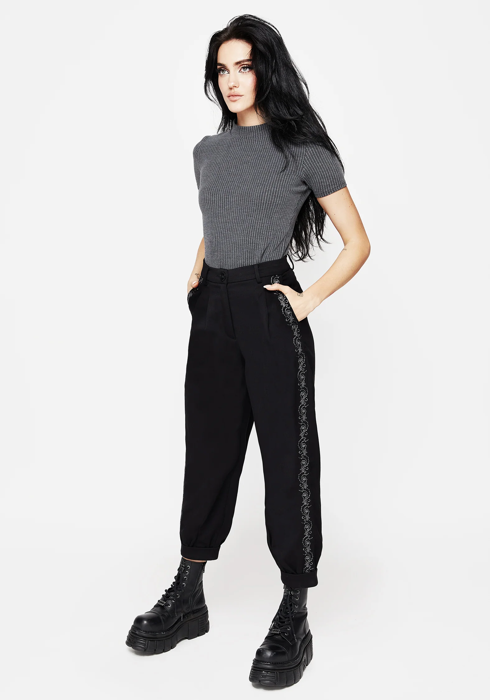 Rosethorn Embroidered Balloon Trousers - Image 6