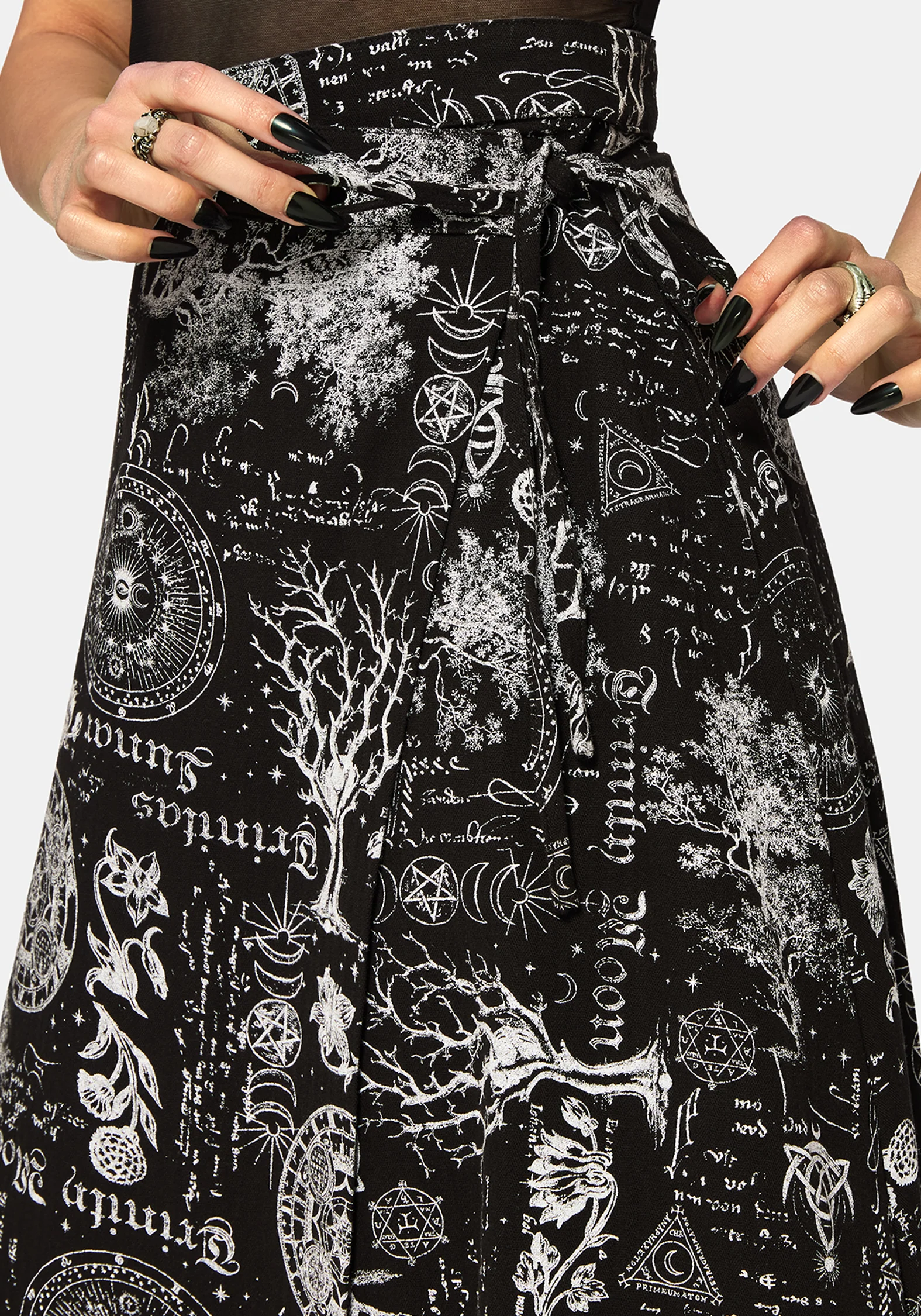 Trinity Moon Print Wrap Midi Skirt - Image 2