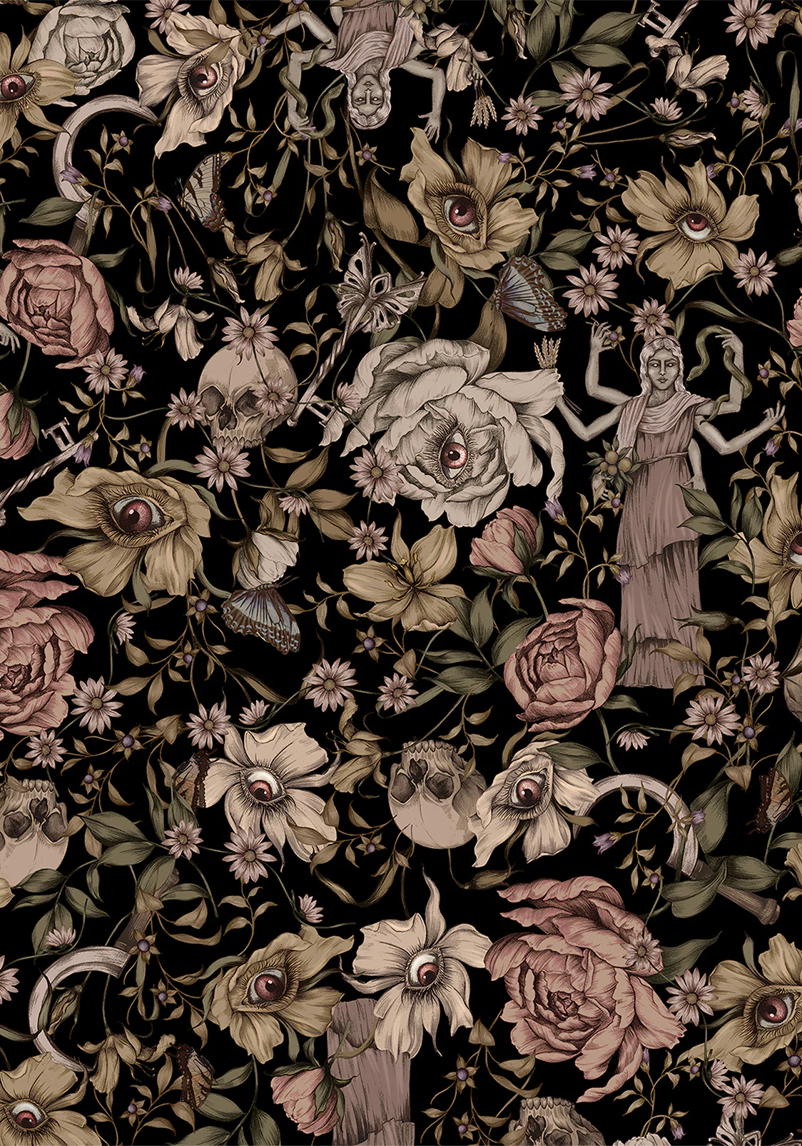 Triple Goddess Print Tie Front Blouse - Image 6