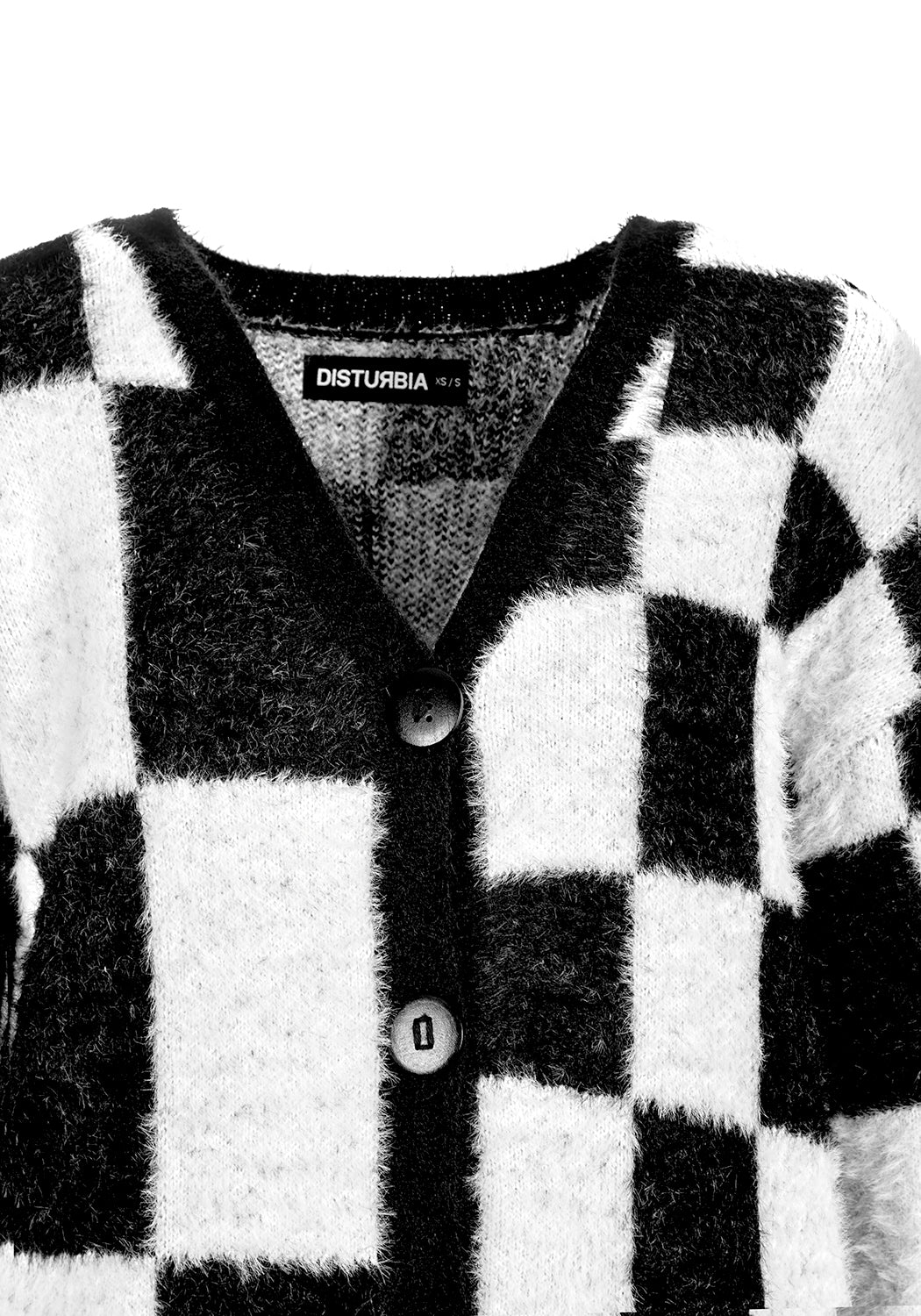 Two-Tone Checkerboard Cardigan - Image 11