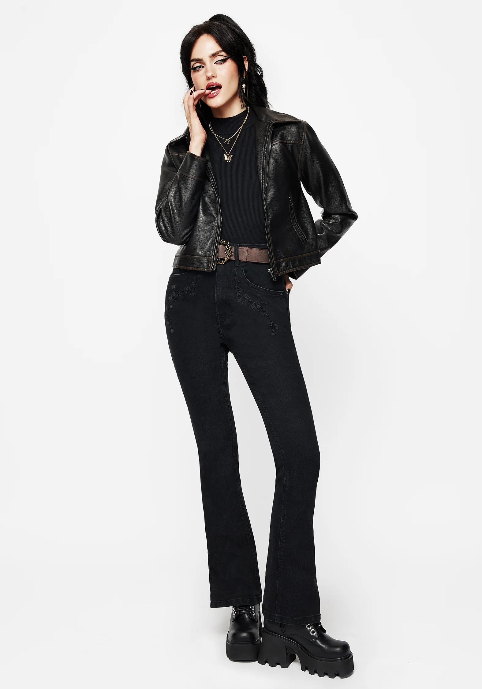 Vera Baby Boot Split Hem Flared Jeans - Image 6