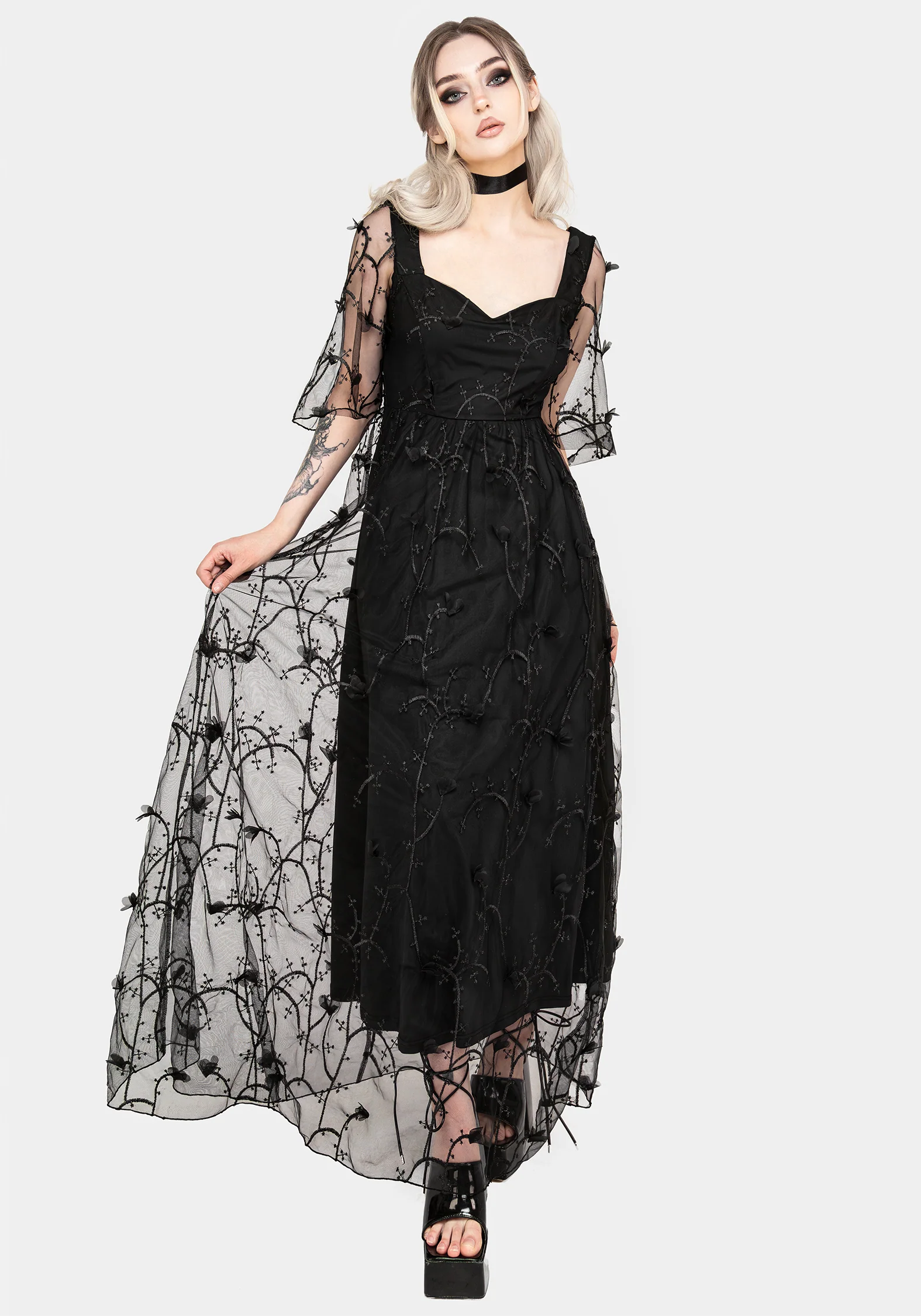 Vine Embroidered Gown - Image 6