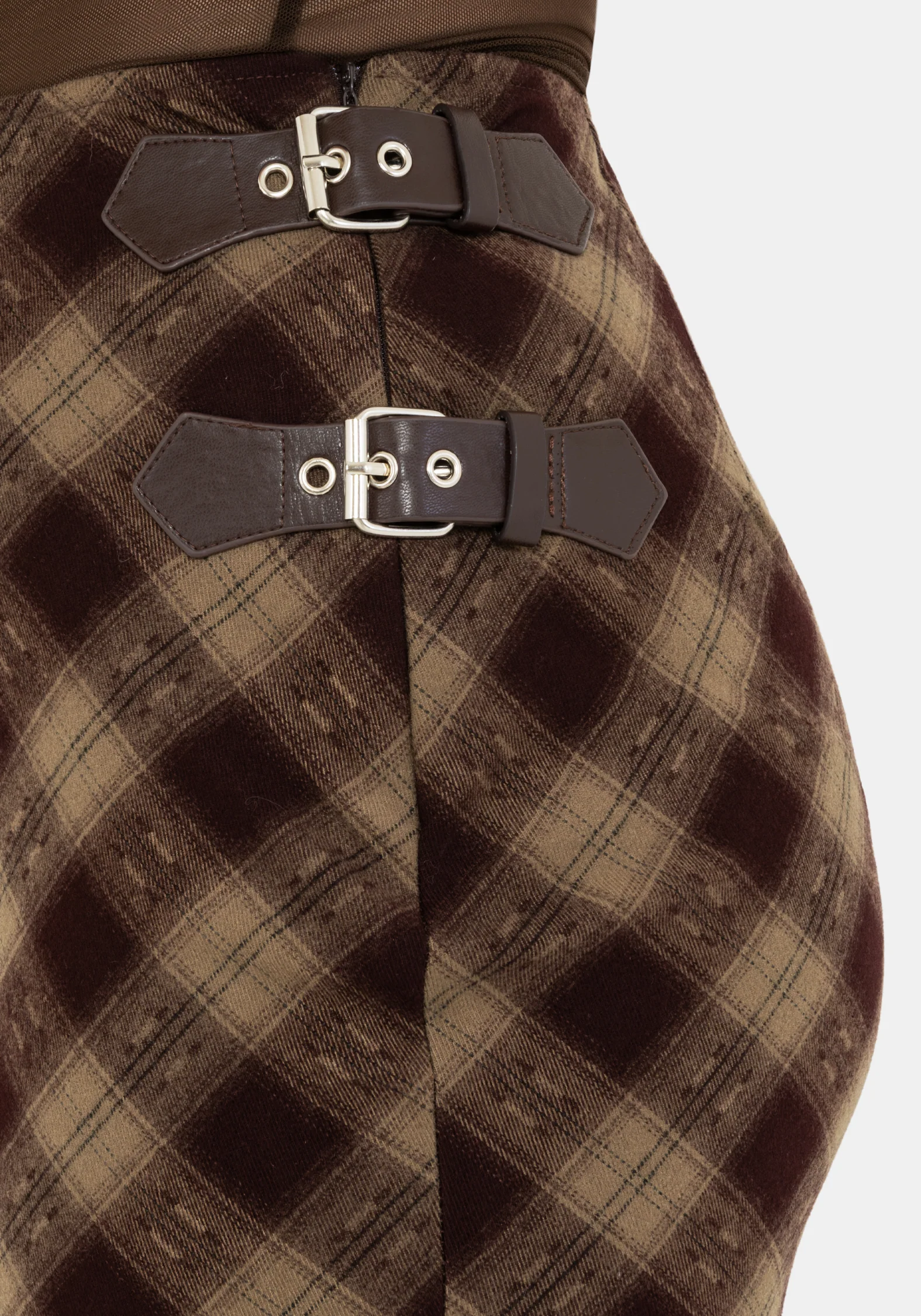 Wane Check Buckle Midaxi Skirt - Image 2