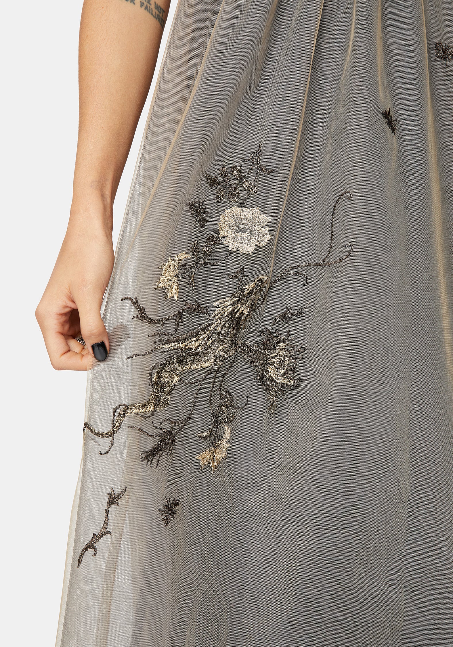 Whim Dragon Embroidered Tulle Midaxi Dress - Image 6