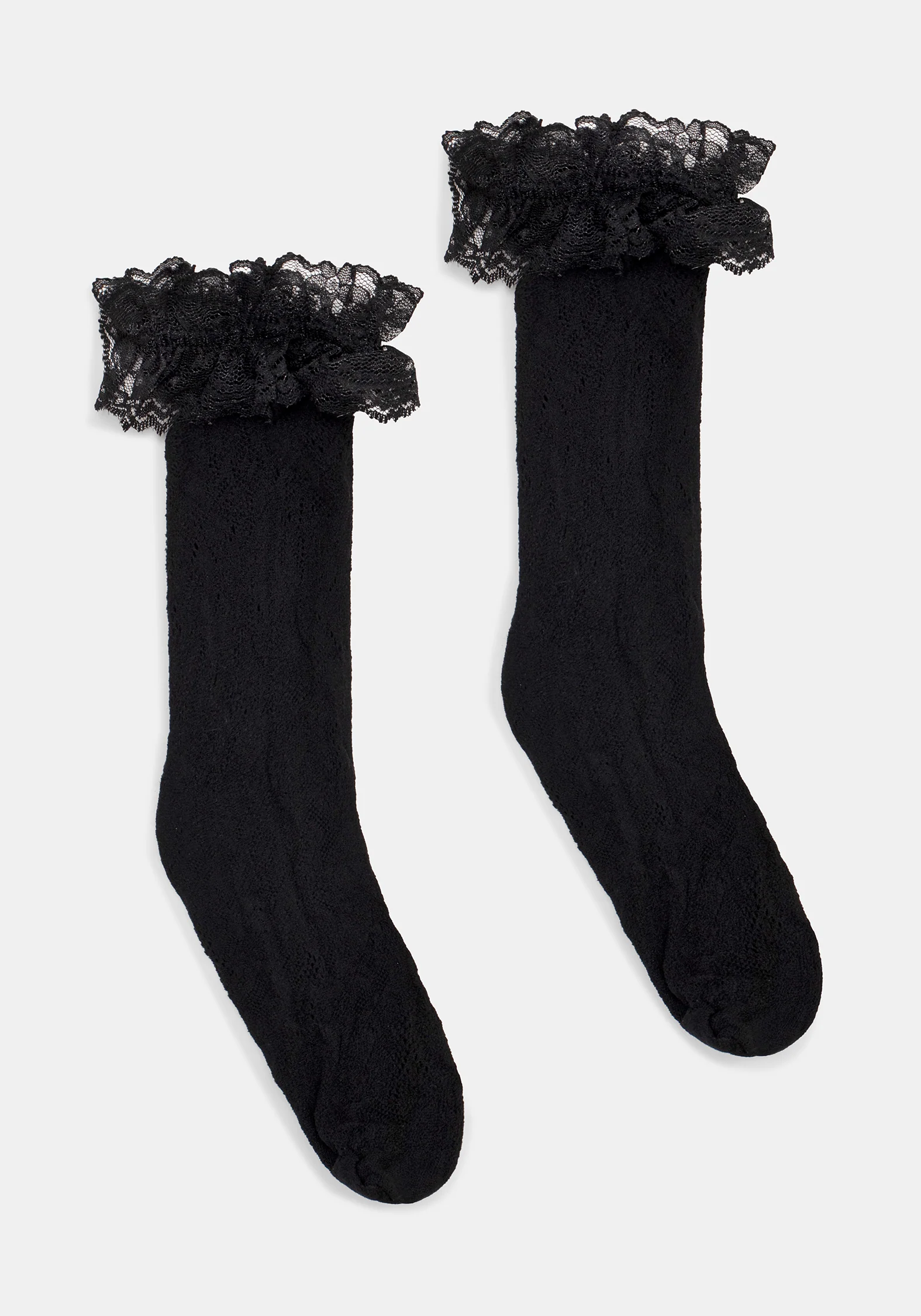 Wispin Lace Frill Socks - Black - Image 4