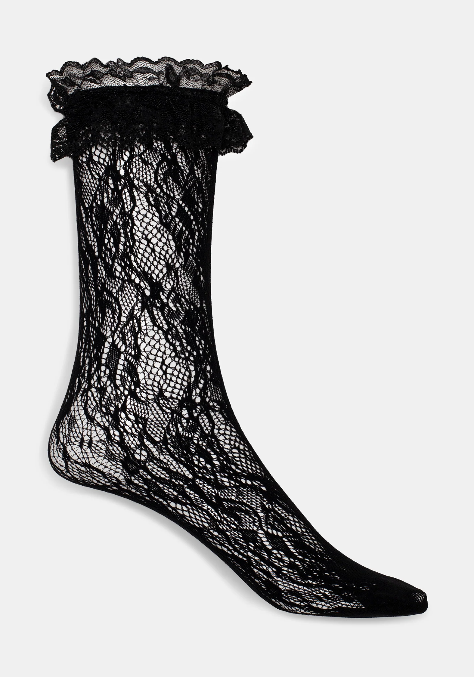 Wispin Lace Frill Socks - Black - Image 7