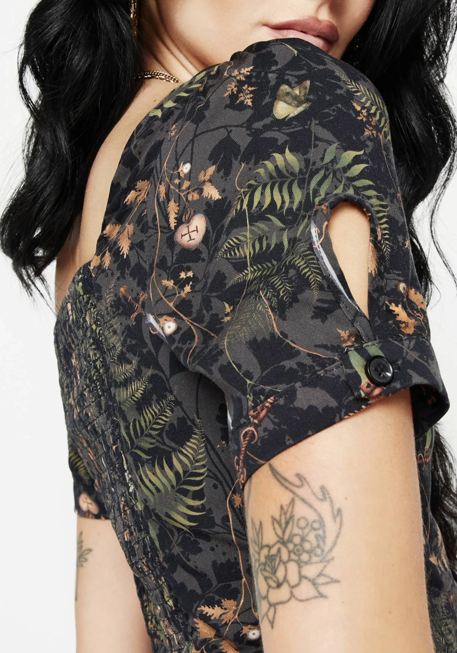 Wither Fern Print Button Up Top - Image 2