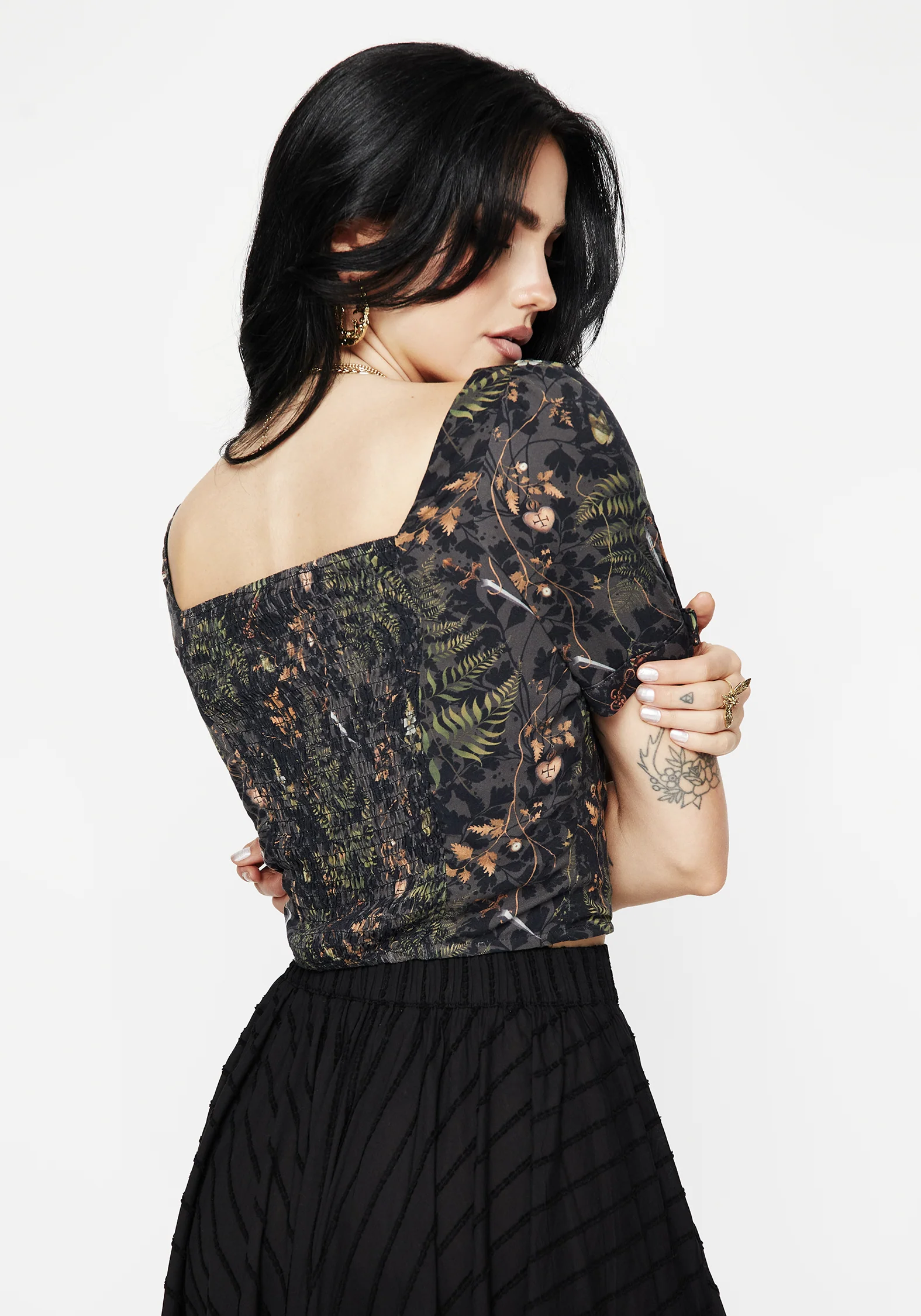 Wither Fern Print Button Up Top - Image 3