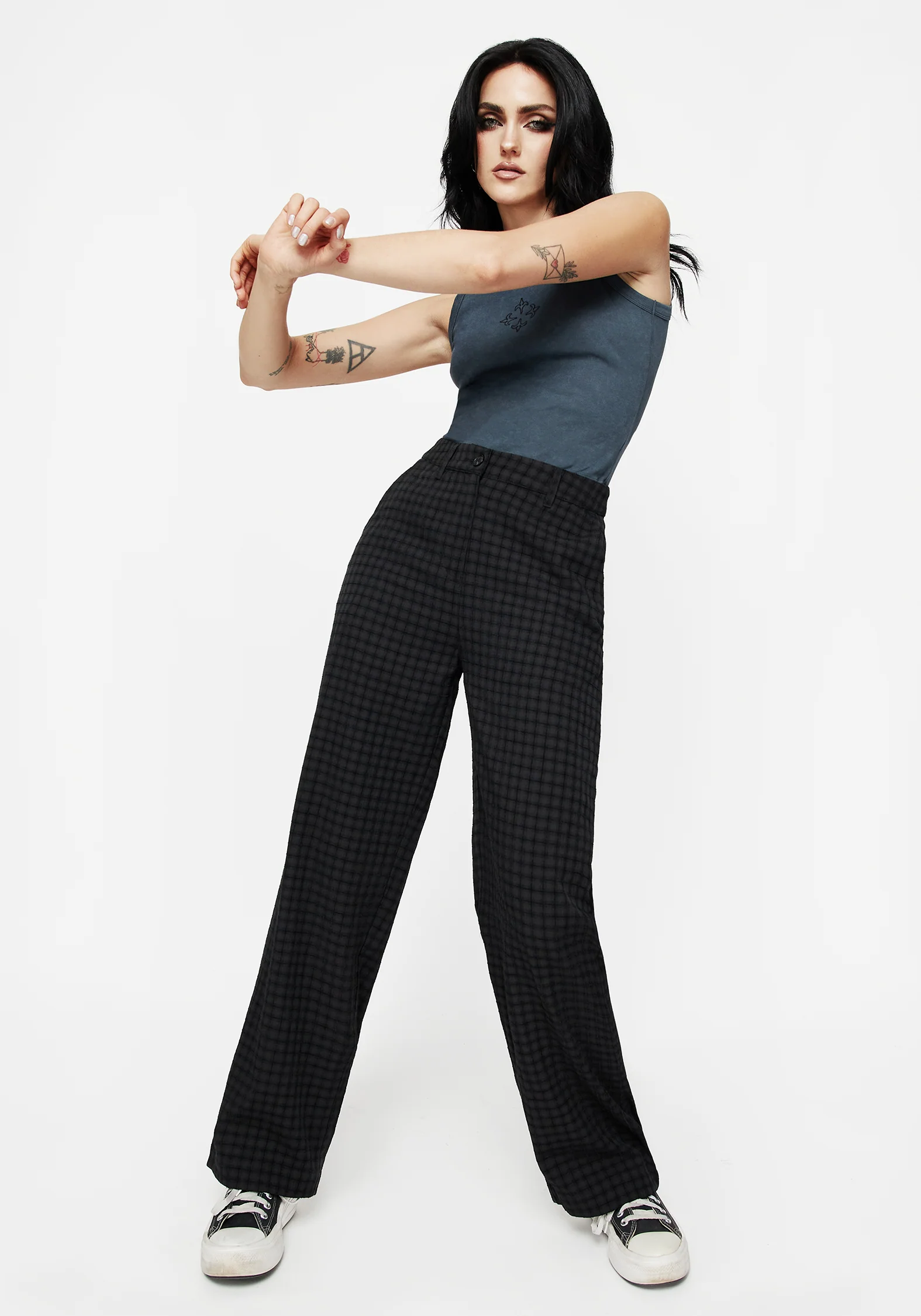 Ziggy Check Straight Leg Trousers - Image 5