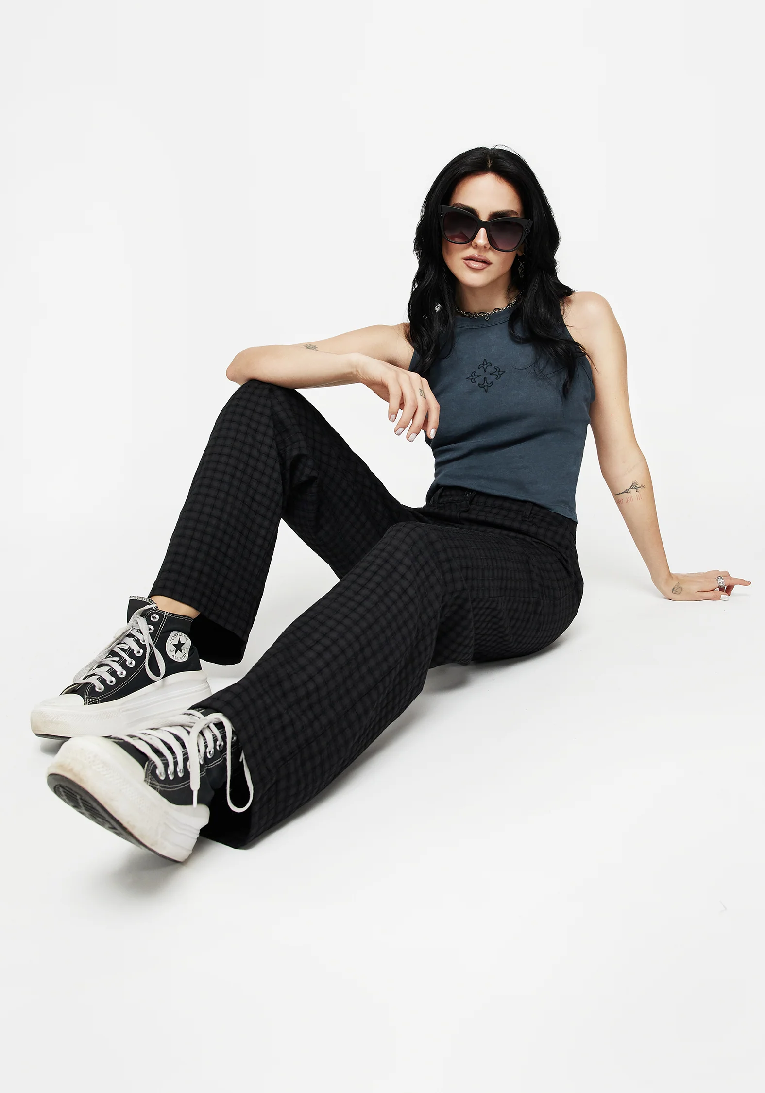 Ziggy Check Straight Leg Trousers - Image 7